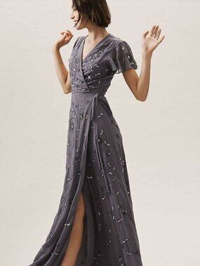 bhldn saylor cowl neck satin maxi dress BHLDN